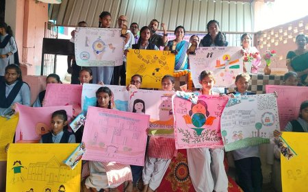 अंतराष्ट्रीय बालिका दिवस पर पेंटिंग प्रतियोगिता का आयोजन, महिला सुरक्षा एवं सशक्तिकरण विषय पर छात्राओं ने बनाई पेटिंग।