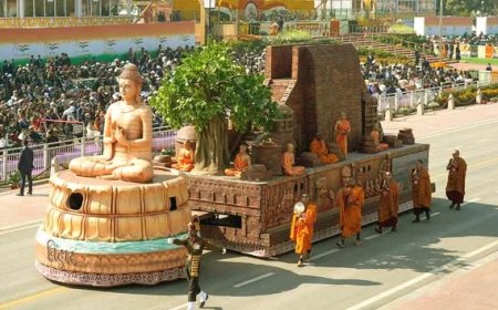 गणतंत्र दिवस :  कर्पतव्य पथ पर बिहार की झांकी ने सभी दर्शकों का मन मोह लिया ।