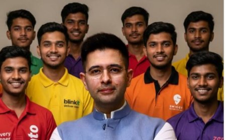 राघव चड्ढा ने X पर गिग वर्कर्स के साथ तस्वीर को बनाया DP