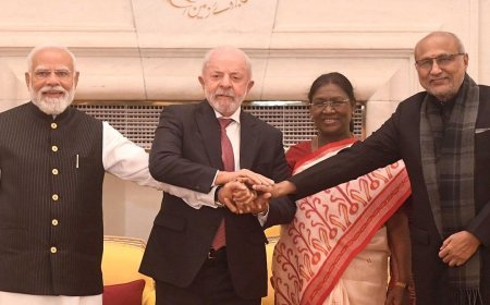 राष्ट्रपति भवन में ब्राज़ील के राष्ट्रपति के सम्मान में भव्य रात्रि भोज का आयोजन