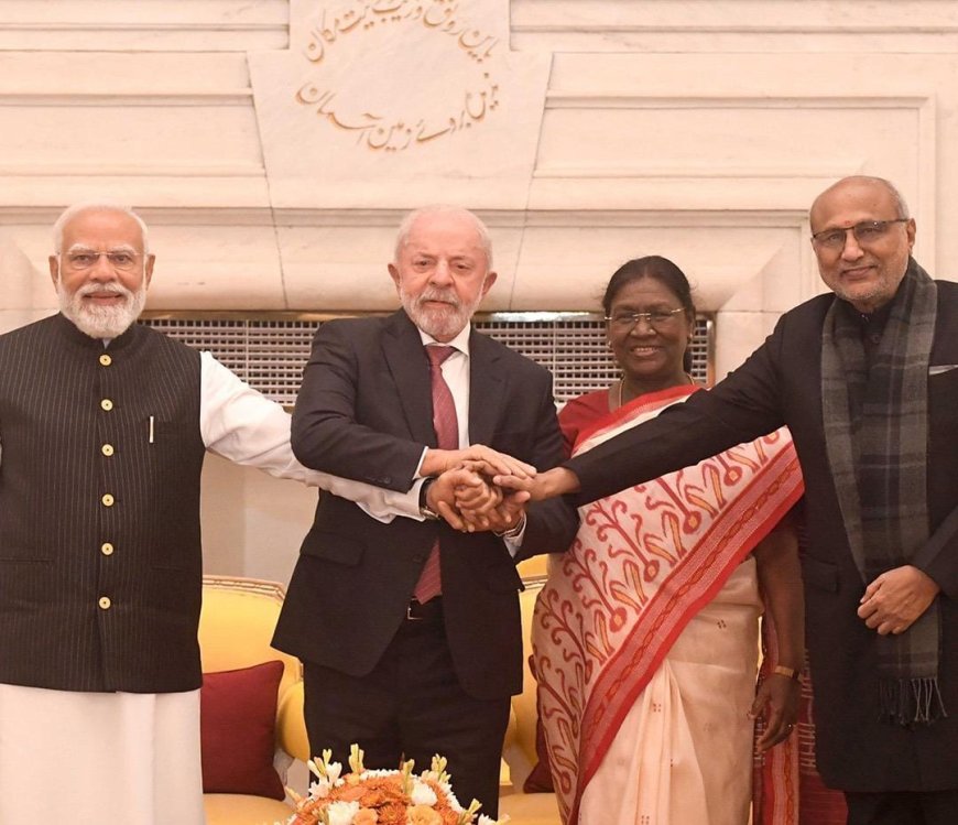 राष्ट्रपति भवन में ब्राज़ील के राष्ट्रपति के सम्मान में भव्य रात्रि भोज का आयोजन