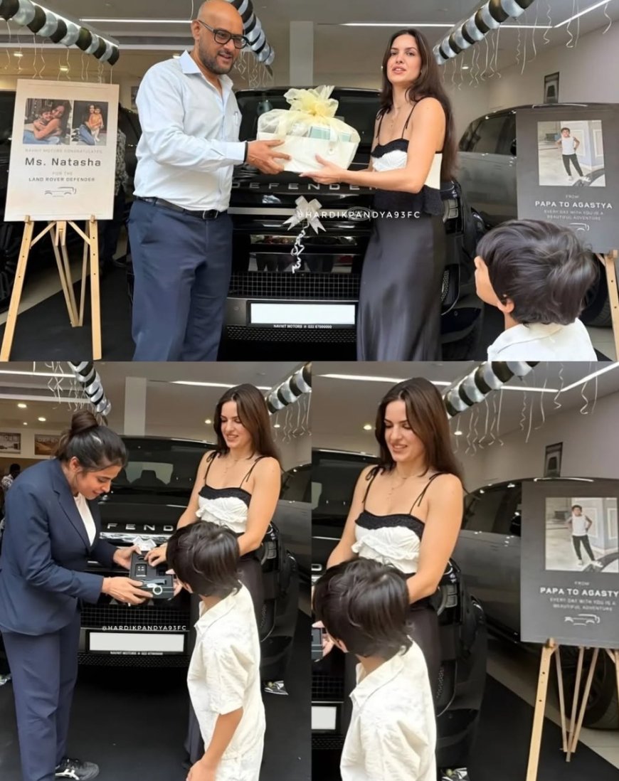 हार्दिक पंड्या ने अपने बेटे अगस्त्य और एक्स-वाइफ नताशा को SUV डिफेंडर गिफ्ट किया, जानें कितनी है कीमत।