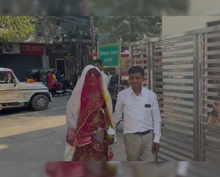 विदाई के बाद सीधे इंटरव्यू देने पहुंची दुल्हन, बनी चर्चा का विषय