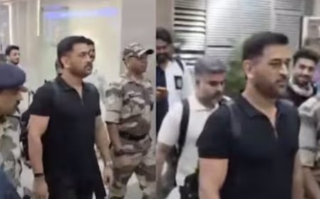 फाइनल से पहले अहमदाबाद पहुंचे माही, ब्लैक लुक ने खींचा सबका ध्यान