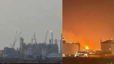 कतर गैस प्लांट विस्फोट के बाद रास लाफान इंडस्ट्रियल सिटी का दृश्य | फोटो: NBT