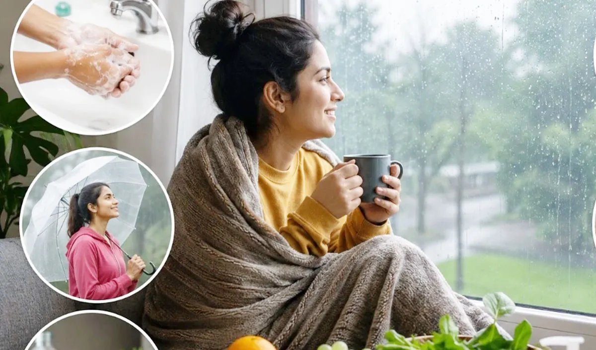 मानसून के मौसम में स्वस्थ आहार, सुपाच्य भोजन और बेहतर पाचन से जुड़ी प्रतीकात्मक तस्वीर। | Source: Freepik