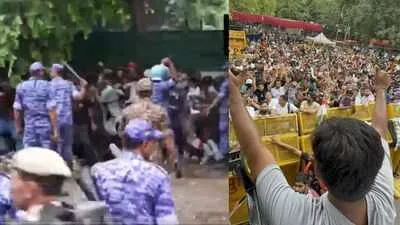 CJP Delhi Protest: जंतर-मंतर पर संसद मार्च के दौरान भारी बवाल, लाठीचार्ज और आंसू गैस के बीच खाली कराया गया मंच | Source: NBT.COM