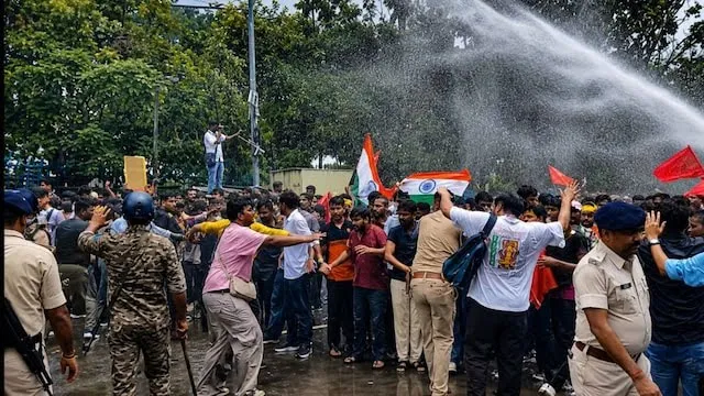 NEET Paper Leak Protest: नीट पेपर लीक के विरोध में पटना में AISA का लोकभवन मार्च, पुलिस से झड़प के बाद लाठीचार्ज आरम्भ! | Source: News 18.com