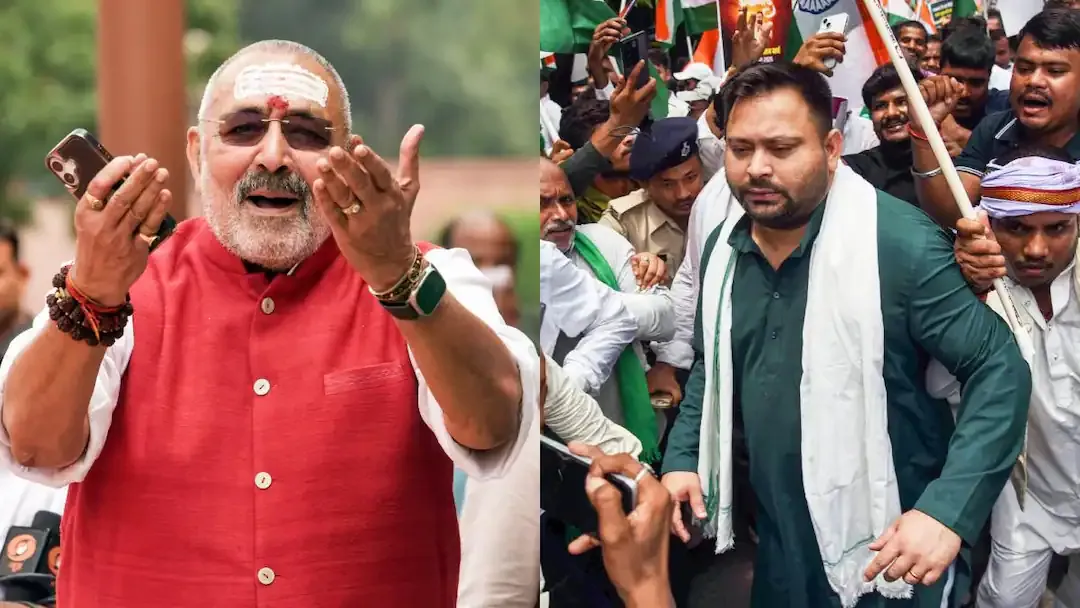 (केंद्रीय मंत्री गिरिराज सिंह और तेस्वी यादव) | Source: Abp News