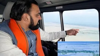 बाढ़ पर CM Samrat का हवाई सर्वे